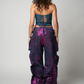 Luxury Purple Bronzing Wideleg Jeans