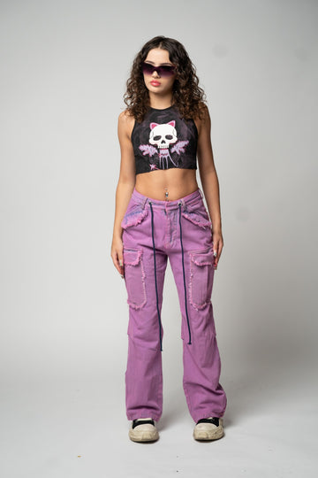 Flash Pink Denim Pants