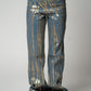Diagonal Buckle Denim Pants