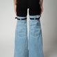 Patchwork Buckle Denim Pants