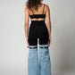 Patchwork Buckle Denim Pants
