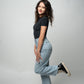 Low Waist Wide Leg Denim Pants