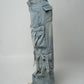 Mid Waist Cargo Denim Pants