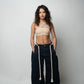 Washed Wide Leg Stitching Jeans
