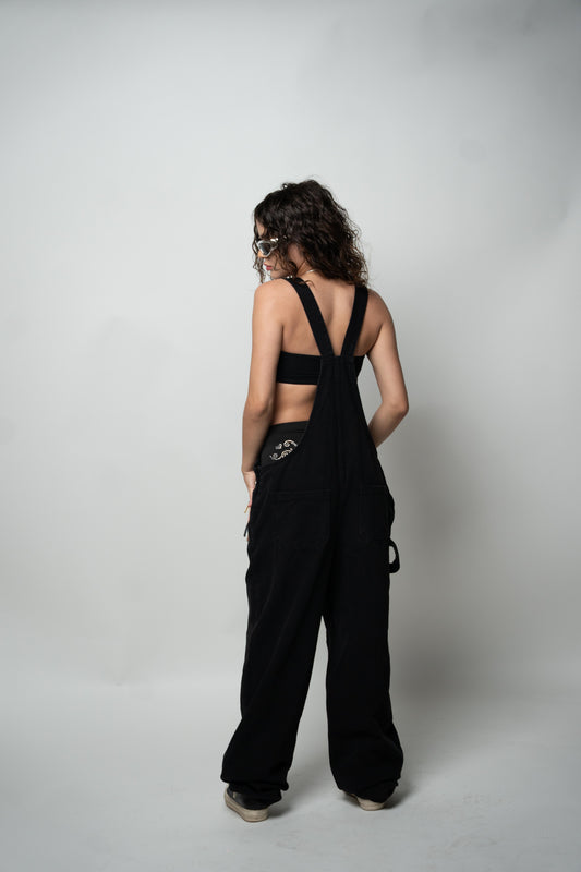 Zipper Denim Overalls