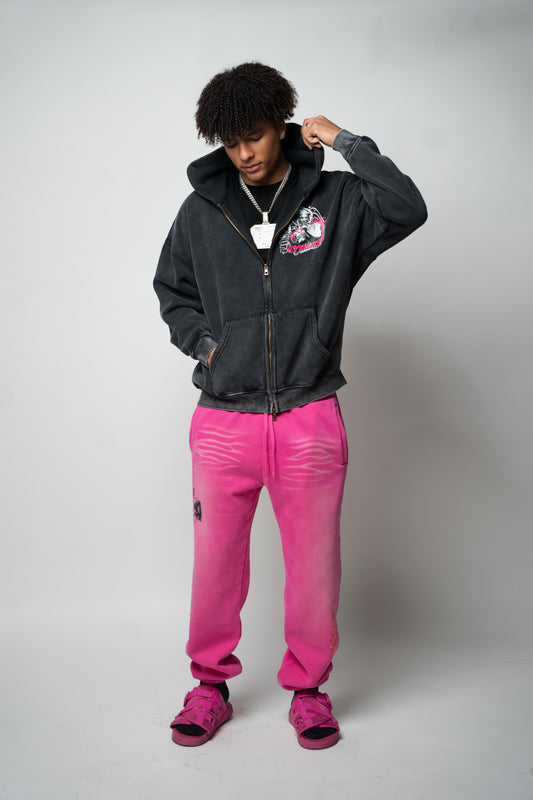 Snow Washed Zip-Through Hoodie