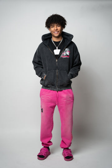 Snow Washed Zip-Through Hoodie